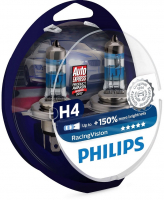 Автолампы H4 Philips RacingVision +150% (12342RVS2)