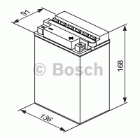 Мотоаккумулятор YB14L-B2 Bosch M4 F36 Fresh pack - 14 А/ч (0 092 M4F 360) [- +]