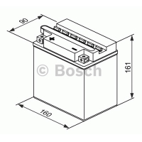 Мотоаккумулятор YB16B-A Bosch M4 F39 Fresh pack - 16 А/ч (0 092 M4F 390) [+ -]