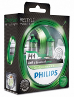 Автолампы H4 Philips ColorVision +60% Green (12342CVPGS2)