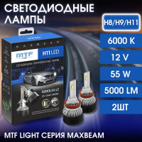 Светодиодные лампы H8/H9/H11 MTF MaxBeam 6000K  LED 5000lm (MB11K6)