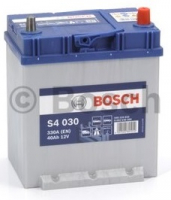 Аккумулятор автомобильный Bosch S4 030 Silver Asia - 40 А/ч тонкие клеммы (0 092 S40 300, B19L) [-+]