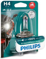 Мотолампа H4 Philips X-tremeVision Moto +100% (12342XVBW)