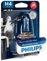 Мотолампа H4 Philips BlueVision Moto (12342BVUBW)