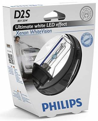 Ксеноновая лампа D2S Philips Xenon White Vision 6000K (85122WHVS1)