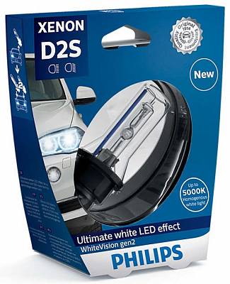 Ксеноновая лампа D2S Philips Xenon White Vision gen.2 5000K (85122WHV2S1)