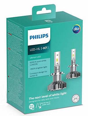 Светодиодные лампы H7 Philips Ultinon LED +160% 6200K (11972ULWX2)