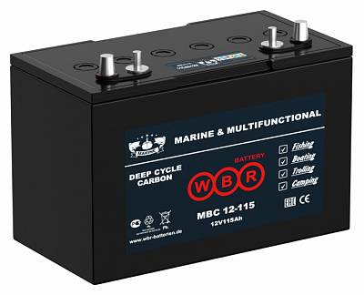 Аккумулятор WBR Marine MBC 12-115-2 CARBON - 115 А/ч - тяговый (для лодочных электромоторов)
