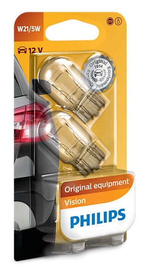 Автолампы W21/5W Philips Vision (12066B2)