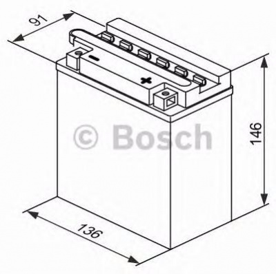 Мотоаккумулятор YB10L-A2 Bosch M4 F28 Fresh pack - 11 А/ч (0 092 M4F 280) [- +]