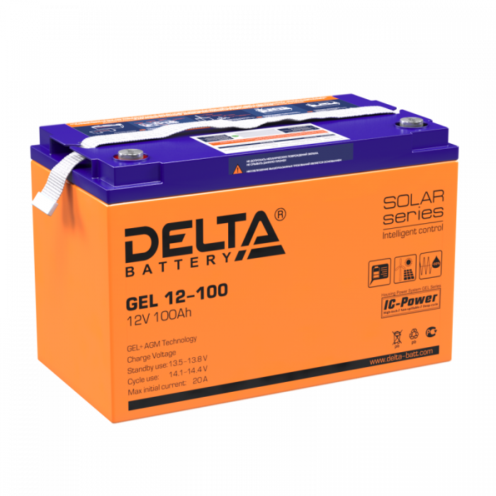 Аккумулятор Delta GEL - 100 А/ч (GEL 12-100) - тяговый (для лодочных электромоторов)