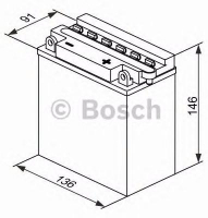 Мотоаккумулятор YB10L-B Bosch M4 F29 Fresh pack - 11 А/ч (0 092 M4F 290) [- +]