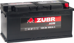 Аккумулятор Start-Stop автомобильный Zubr AGM - 105 А/ч [-+]