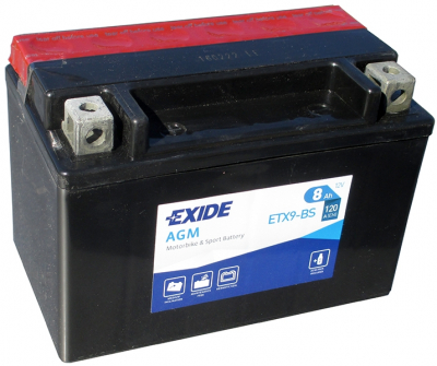 Мотоаккумулятор YTX9-BS Exide AGM - 8 А/ч 120 А (ETX9-BS) [+ -]