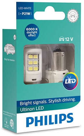 Светодиодные автолампы P21W Philips Ultinon LED White 6000K (11498ULWX2)