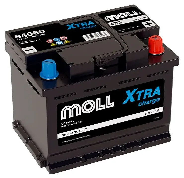 Аккумулятор автомобильный Moll XTRA charge - 60 А/ч [-+]