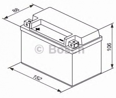 Мотоаккумулятор YTX9-BS Bosch M6 010 AGM - 8 А/ч (0 092 M60 100) [+ -]