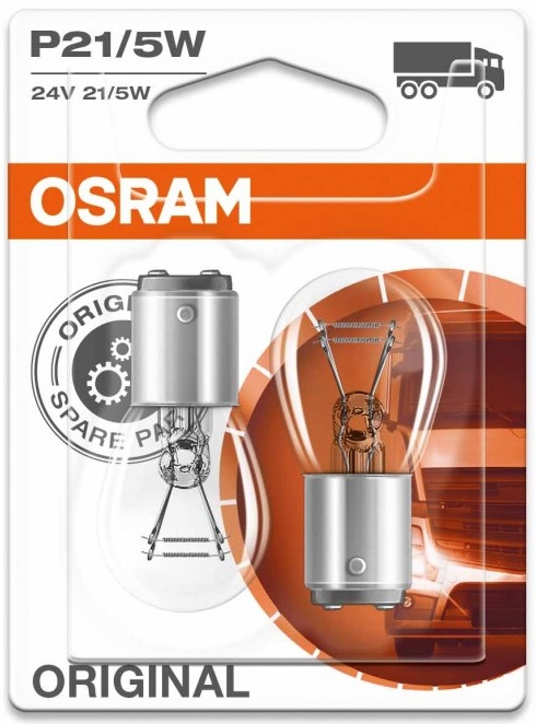 Автолампы грузовые P21/5W Osram Original Line (7537-02B) 24V