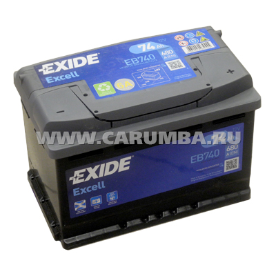 Аккумулятор автомобильный Exide Excell EB740 - 74 А/ч [-+]
