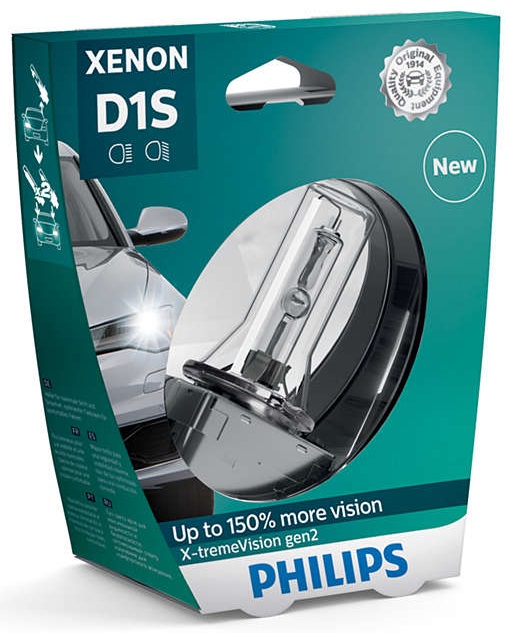 Ксеноновая лампа D1S Philips Xenon X-treme Vision +150% (85415XV2S1)