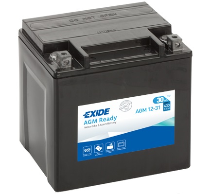 Мотоаккумулятор YB30L-B Exide AGM Ready - 30 А/ч 430 А (AGM12-31) [- +]