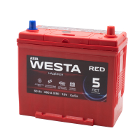Аккумулятор автомобильный Westa Red Asia - 50 А/ч тонкие клеммы (B24R) [+-]