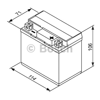 Мотоаккумулятор YTX5L-BS Bosch M6 004 AGM - 4 А/ч (0 092 M60 040) [- +]