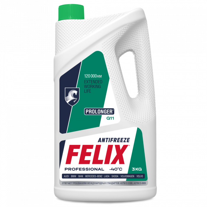 Felix антифриз Prolonger G11 (3 л.), зеленый