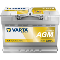 Аккумулятор Start-Stop автомобильный Varta A7 Dynamic AGM - 70 А/ч (570 901 076) [-+]