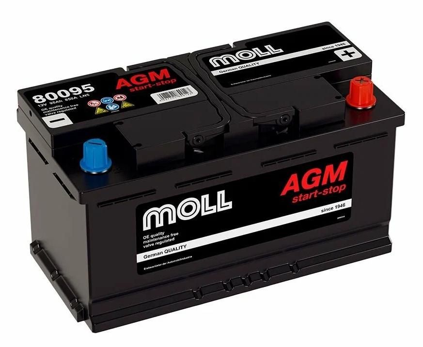 Аккумулятор Start-Stop автомобильный Moll AGM - 95 А/ч [-+]