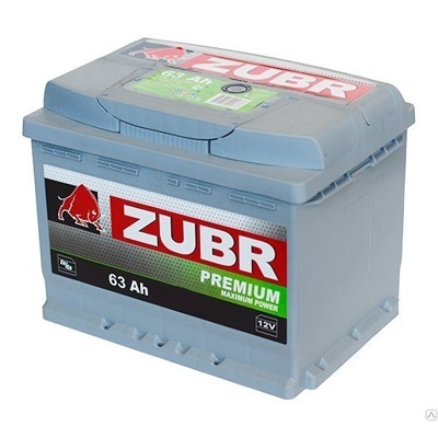 Аккумулятор автомобильный Zubr Premium - 63 А/ч [-+]