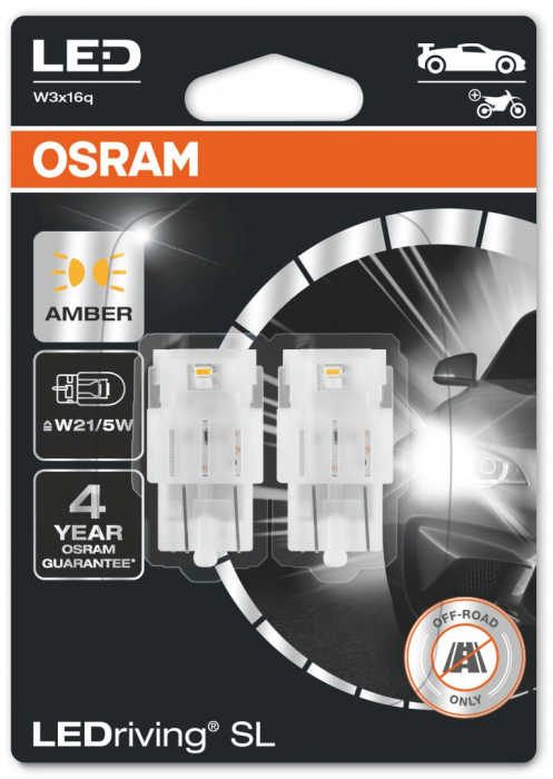 Светодиодные лампы W21/5W Osram LEDriving SL Amber (7515DYP-02B)
