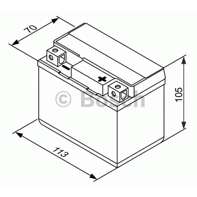 Мотоаккумулятор TTZ7S-BS, YTZ7S-BS Bosch M6 AGM - 5 А/ч (7 А/ч был раньше) (0 092 M60 090) [- +]