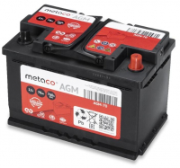 Аккумулятор Start-Stop автомобильный Metaco AGM - 70 А/ч [-+]