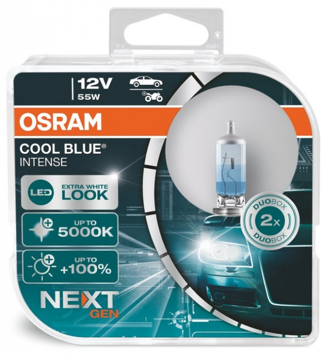 Автолампы HIR2/9012 Osram Cool Blue Intense Next Gen +100% 5000K (9012CBN-HCB)