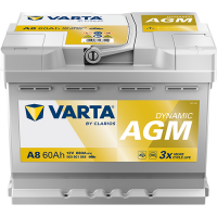 Аккумулятор Start-Stop автомобильный Varta A8 Dynamic AGM - 60 А/ч (560 901 068) [-+]