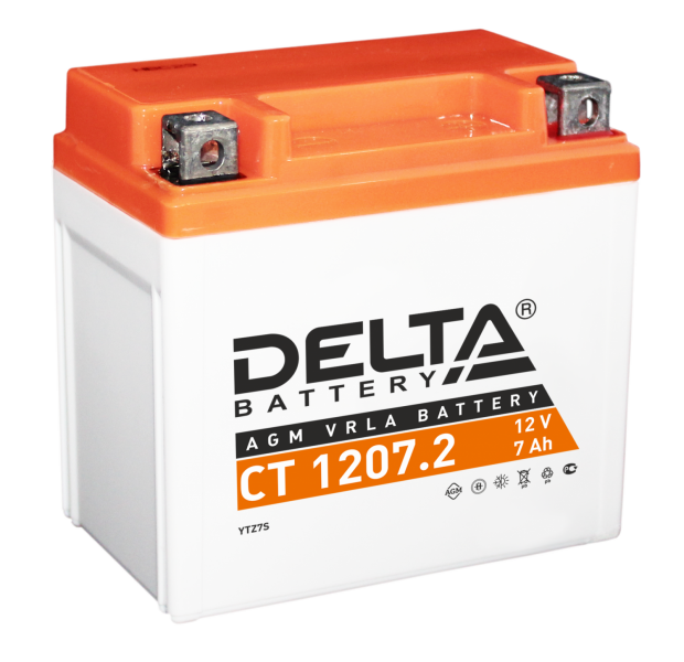Мотоаккумулятор YTZ7S-BS Delta AGM - 7 А/ч 130 А (CT 1207.2)