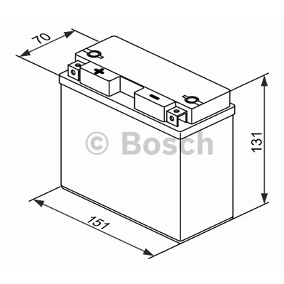 Мотоаккумулятор YT12B-BS Bosch M6 019 AGM - 12 А/ч (0 092 M60 190) [+ -]