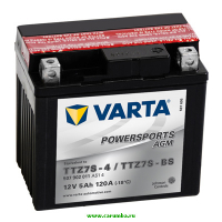 Мотоаккумулятор TTZ7S-BS, YTZ7S-BS Varta AGM Powersports - 5 А/ч (7 А/ч был раньше) (507 902 011) [- +]