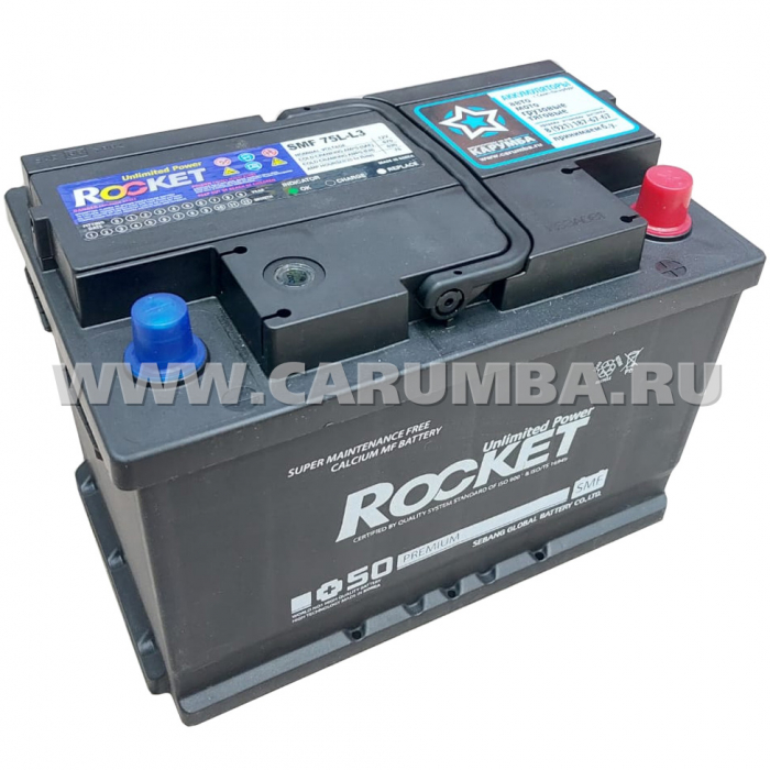 Аккумулятор автомобильный Rocket Premium SMF 75L-L3 - 75 А/ч  [-+]