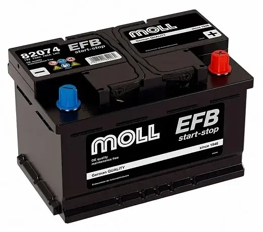 Аккумулятор Start-Stop автомобильный Moll EFB - 78 А/ч [-+]
