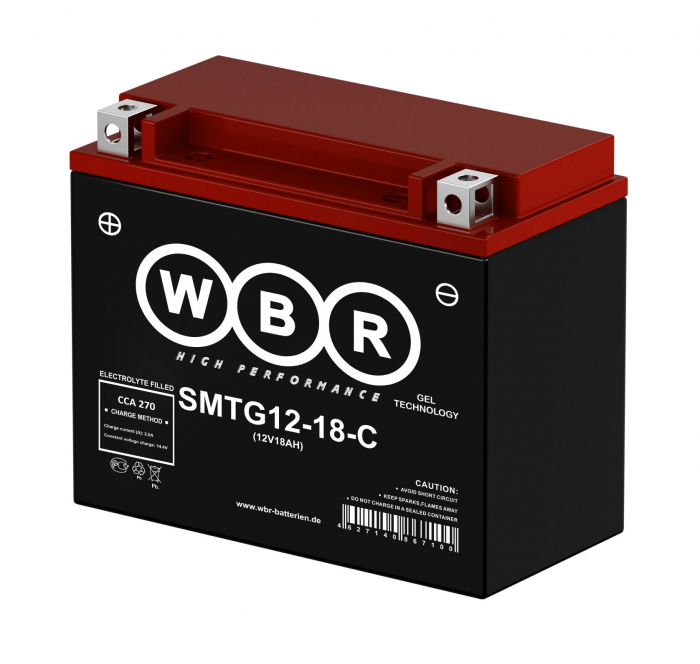 Мотоаккумулятор YTX20-BS, YTX20H, YB16-B-CX, YB16-B, YB18-A WBR Power-Drive GEL - 20 А/ч 230 А (SMTG12-18-C)