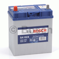 Аккумулятор автомобильный Bosch S4 019 Silver Asia - 40 A/ч тонкие клеммы (0 092 S40 190, B19R) [+-]