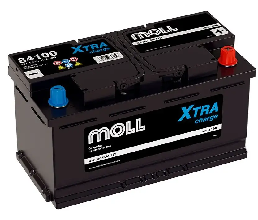 Аккумулятор автомобильный Moll XTRA charge - 100 А/ч [-+]