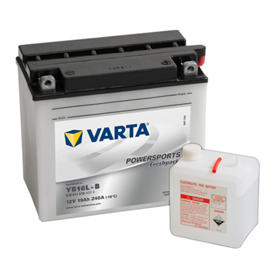 Мотоаккумулятор YB16L-B Varta Powersports Freshpack - 19 А/ч (519 011 019) [- +]