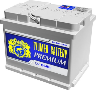 Аккумулятор автомобильный Тюмень Premium - 64 А/ч [-+]