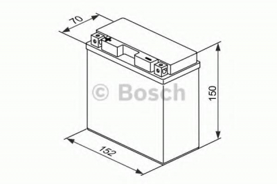 Мотоаккумулятор YT14B-BS Bosch M6 020 AGM - 12 А/ч (0 092 M60 200) [+ -]