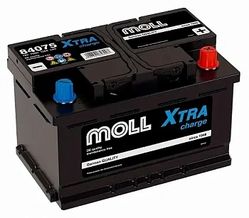Аккумулятор автомобильный Moll XTRA charge - 75 А/ч [-+]