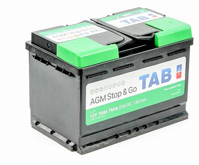 Аккумулятор автомобильный TAB AGM Stop&Go - 70 А/ч  [-+]