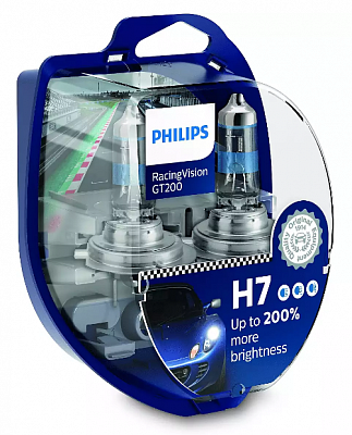 Автолампы H7 Philips RacingVision GT200 +200% (12972RGTS2)
